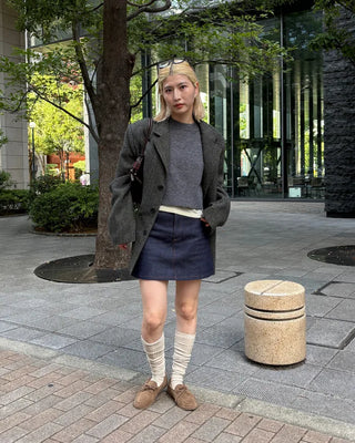Cropped round knit