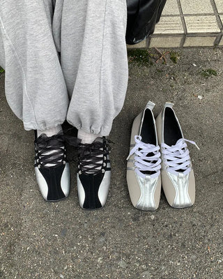 Ribbon ballemour point sneakers
