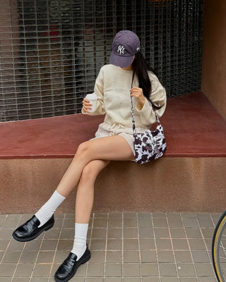 Ribbed back ribbon string long-sleeve knit