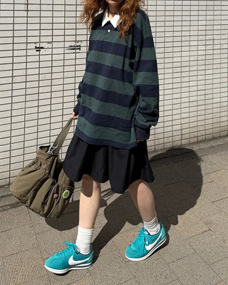 Waist button shirring button midi skirt