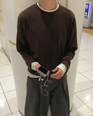 Semi-Clop Fit Round Long Sleeve T-Shirt