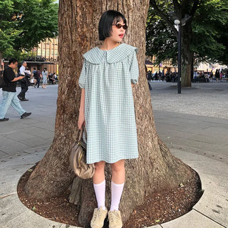 Color checkered mini dress