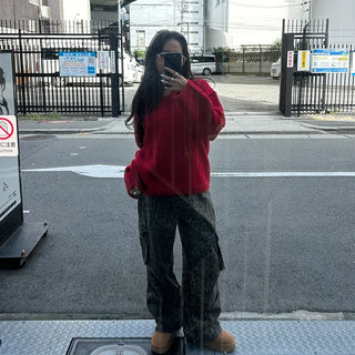 Leopard cargo pants