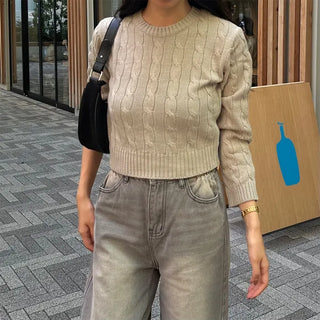 Cropped Cable Knit