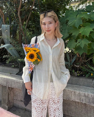 Wrinkle Sheer Loose Long Shirt