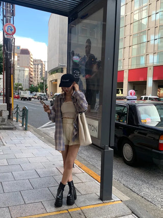 Oversized check shirt