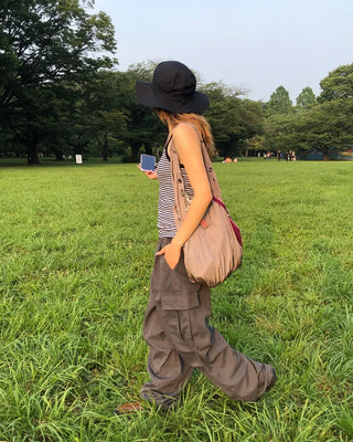 (Unisex) Elastic Waist Summer Cargo Jogger Pants