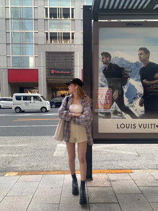 Oversized check shirt