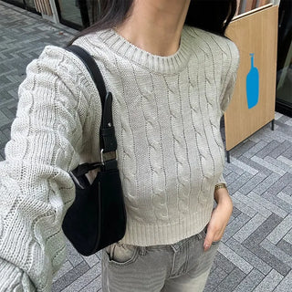 Cropped Cable Knit