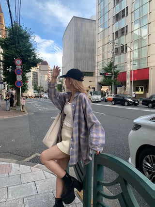 Oversized check shirt