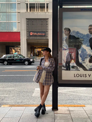 Oversized check shirt
