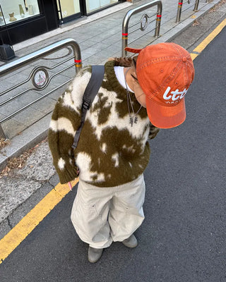 Cowhide Pattern Mohair Knit Loose Sweater