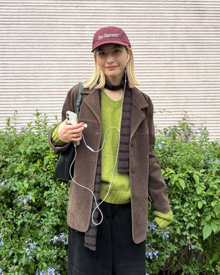 Striped Slim Knit Scarf