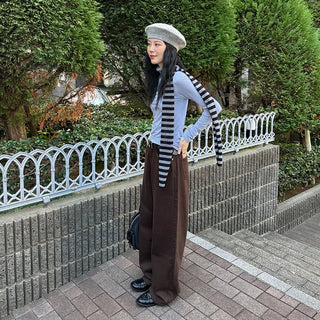 Colored cotton wide-leg pants