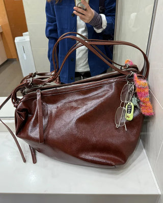 Leather String Shoulder Bag
