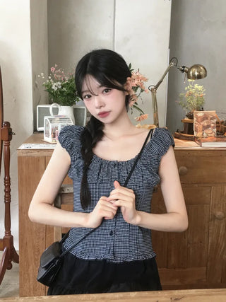 Pleated shirred blouse