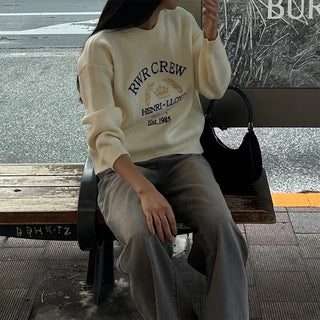 CREW Lettering Stitch Knit