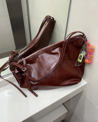 Leather String Shoulder Bag