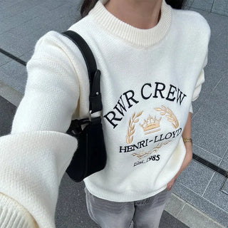 CREW Lettering Stitch Knit