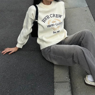 CREW Lettering Stitch Knit
