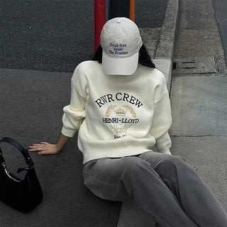 CREW Lettering Stitch Knit
