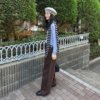 Colored cotton wide-leg pants