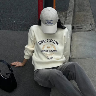 CREW Lettering Stitch Knit