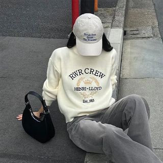 CREW Lettering Stitch Knit