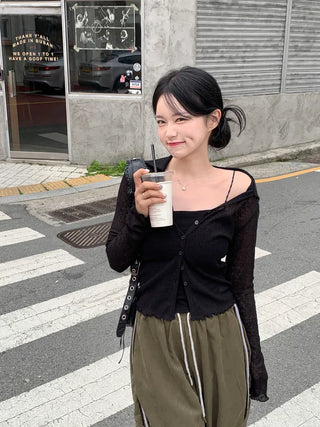 Summer slit collar cardigan (7 colors)