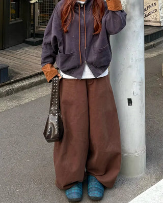 Drawstring high-neck zip-up jacket