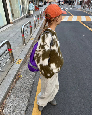 Cowhide Pattern Mohair Knit Loose Sweater