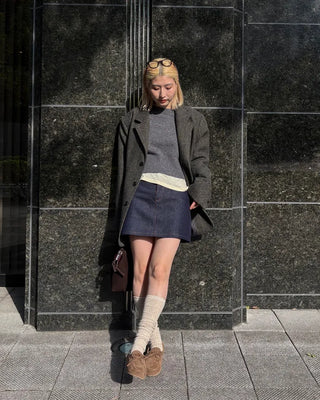 Cropped round knit