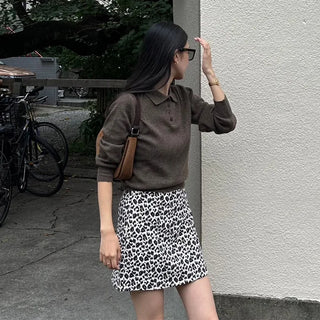 Half-button collar knit
