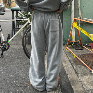 (Unisex) Fleece-stuffed elastic waist pants