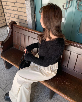 Plain elastic waist sweatpants