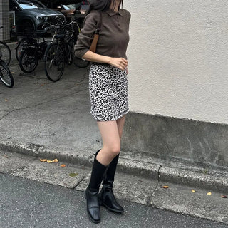 Half-button collar knit