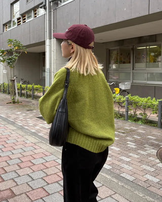 V-neck Bold Rib Sweater