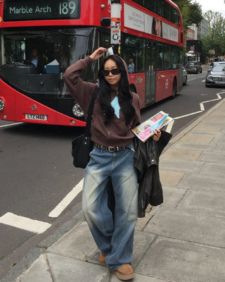 (ORIGINAL) Double Unique Seam Wide Denim Pants
