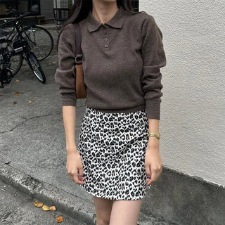 Leopard print skirt