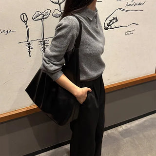 Half-button collar knit