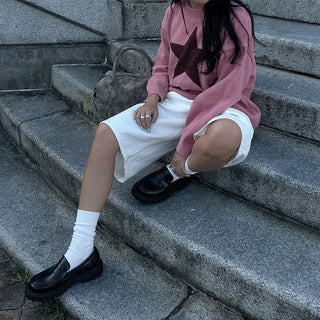 Round platform loafers