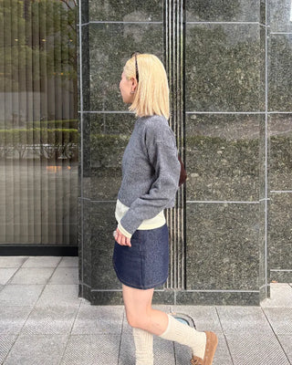Cropped round knit