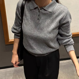 Half-button collar knit
