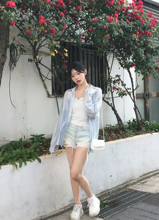 [4 colors] Pastel Summer Stripe Shirt