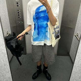 Silhouette print short-sleeved T-shirt