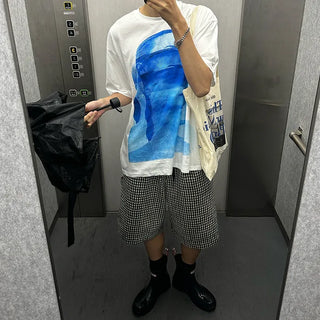 Silhouette print short-sleeved T-shirt