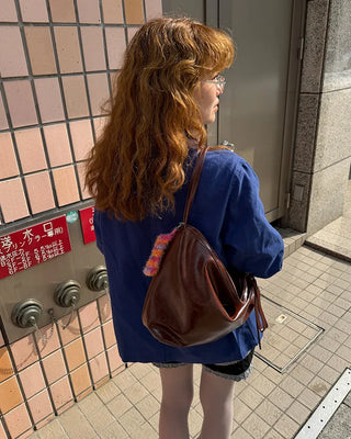 Leather String Shoulder Bag