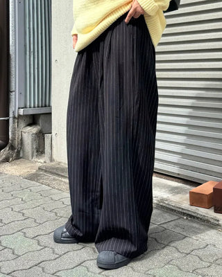 Striped wide-leg pants
