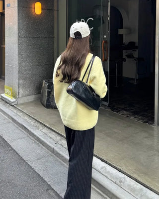 Striped wide-leg pants
