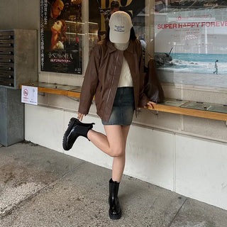 Oversized Leather Jumper